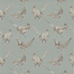 Animal Blue Fabric - Venatu Printed Cotton Fabric (By The Metre) Duck Egg Voyage Maison