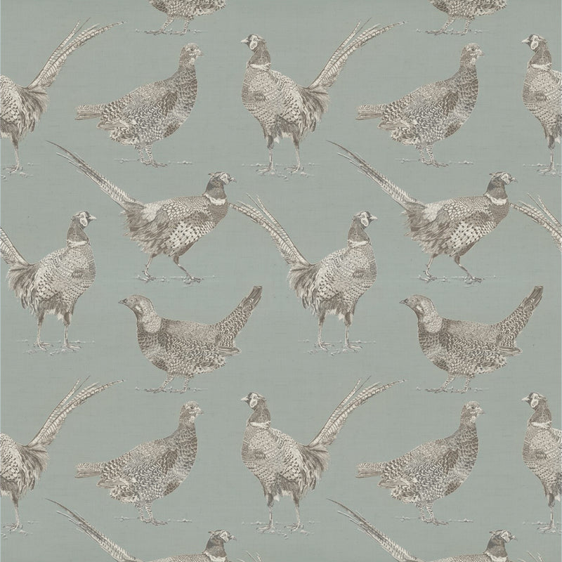 Animal Blue Fabric - Venatu Printed Cotton Fabric (By The Metre) Duck Egg Voyage Maison