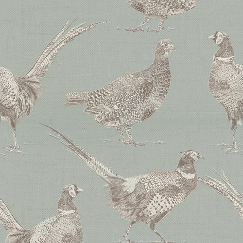 Animal Blue Fabric - Venatu Printed Cotton Fabric (By The Metre) Duck Egg Voyage Maison