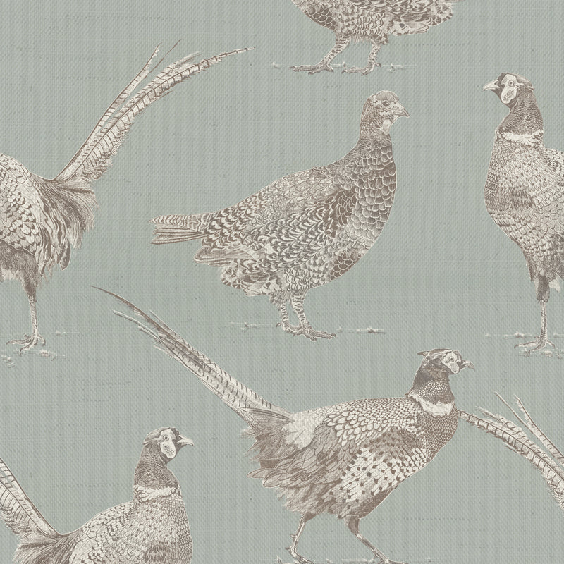 Animal Blue Fabric - Venatu Printed Cotton Fabric (By The Metre) Duck Egg Voyage Maison