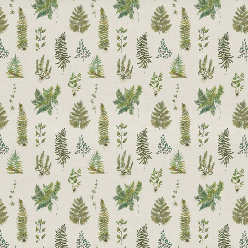 Floral Green Fabric - Verbena Printed Cotton Fabric (By The Metre) Linen Voyage Maison