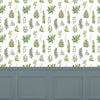 Floral Green Wallpaper - Verbena  1.4m Wide Width Wallpaper (By The Metre) Linen Voyage Maison