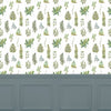 Floral Green Wallpaper - Verbena  1.4m Wide Width Wallpaper (By The Metre) Linen Voyage Maison