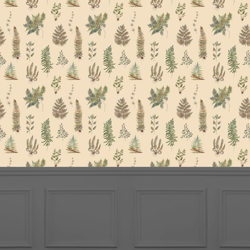 Floral Brown Wallpaper - Verbena  1.4m Wide Width Wallpaper (By The Metre) Mulberry Voyage Maison