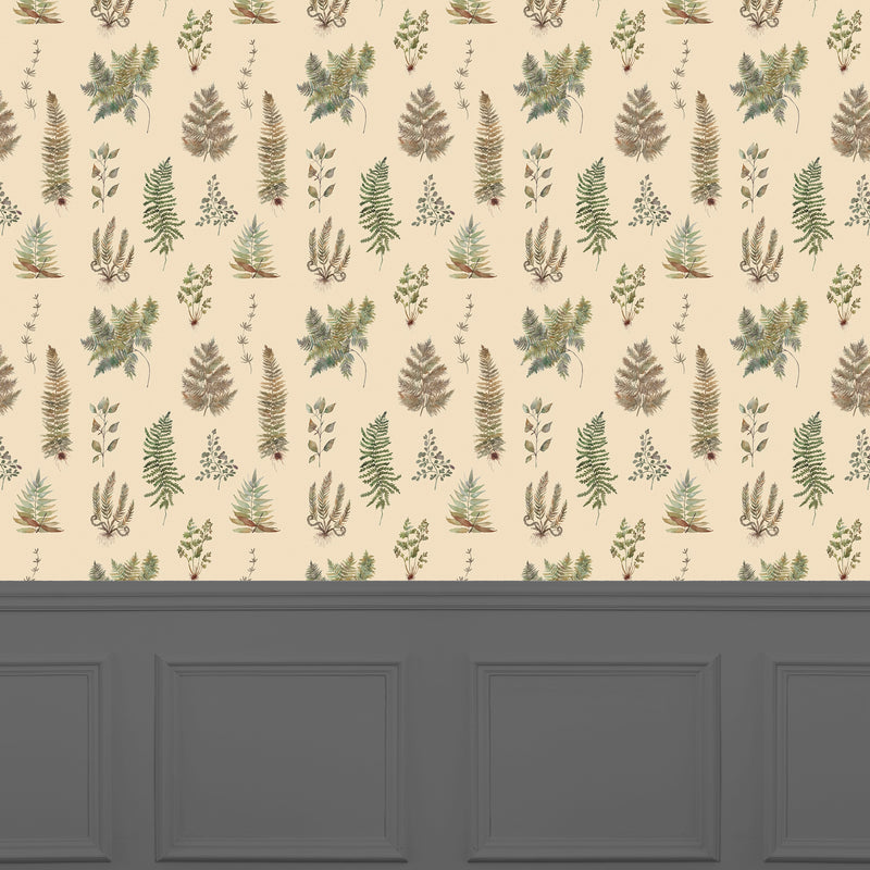 Floral Brown Wallpaper - Verbena  1.4m Wide Width Wallpaper (By The Metre) Mulberry Voyage Maison