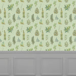 Floral Green Wallpaper - Verbena  1.4m Wide Width Wallpaper (By The Metre) Sage Voyage Maison