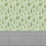 Floral Green Wallpaper - Verbena  1.4m Wide Width Wallpaper (By The Metre) Sage Voyage Maison