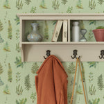 Floral Green Wallpaper - Verbena  1.4m Wide Width Wallpaper (By The Metre) Sage Voyage Maison