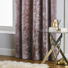 Paoletti Verona Crushed Velvet Eyelet Curtains in Blush