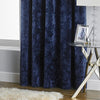 Paoletti Verona Crushed Velvet Eyelet Curtains in Navy