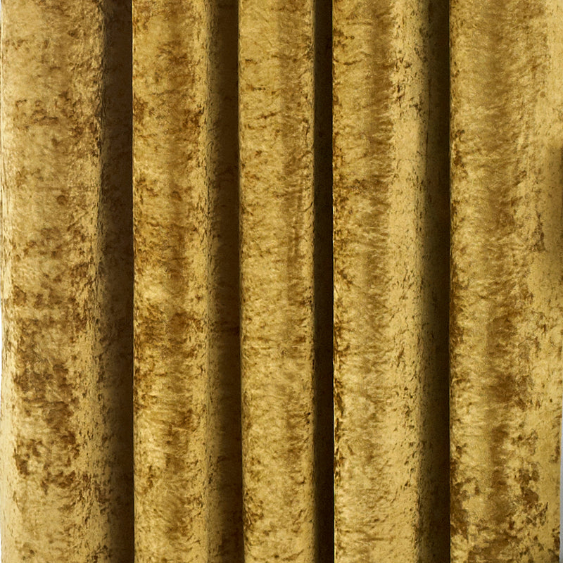 Paoletti Verona Crushed Velvet Eyelet Curtains in Ochre