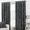 Paoletti Verona Crushed Velvet Eyelet Curtains in Pewter