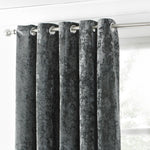 Verona Crushed Velvet Room Darkening Eyelet Curtains Petrol
