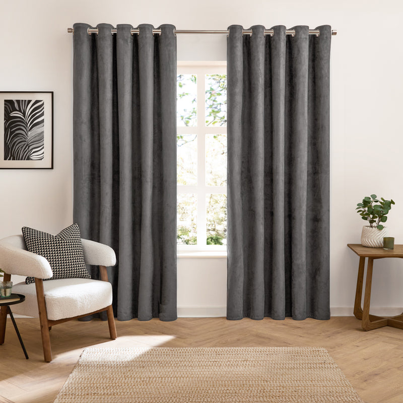  Curtains  - Verso  Eyelet Curtains Charcoal furn.