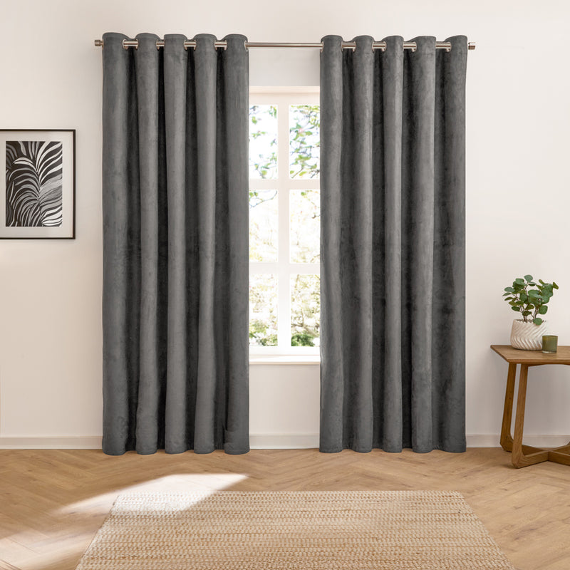  Curtains  - Verso  Eyelet Curtains Charcoal furn.