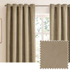 Plain Beige Curtains  - Verso Reversible Suede-look Blackout Eyelet Curtains Mocha Furn