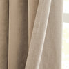 Plain Beige Curtains  - Verso Reversible Suede-look Blackout Eyelet Curtains Mocha Furn