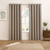 Plain Beige Curtains  - Verso Reversible Suede-look Blackout Eyelet Curtains Mocha Furn