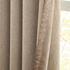 Plain Beige Curtains  - Verso Reversible Suede-look Blackout Eyelet Curtains Mocha Furn