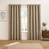 Plain Beige Curtains  - Verso Reversible Suede-look Blackout Eyelet Curtains Mocha Furn