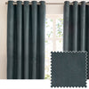 Plain Blue Curtains  - Verso Reversible Suede-look Blackout Eyelet Curtains Petrol Furn
