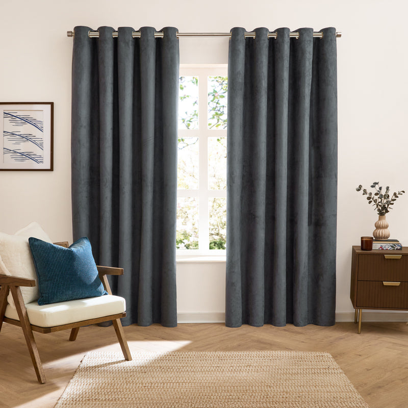  Curtains  - Verso  Eyelet Curtains Petrol furn.
