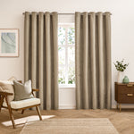 Verso Reversible Suede-look Blackout Eyelet Curtains Mocha