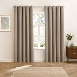Verso Reversible Suede-look Blackout Eyelet Curtains Mocha