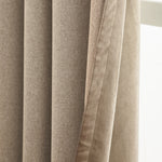 Verso Reversible Suede-look Blackout Eyelet Curtains Mocha