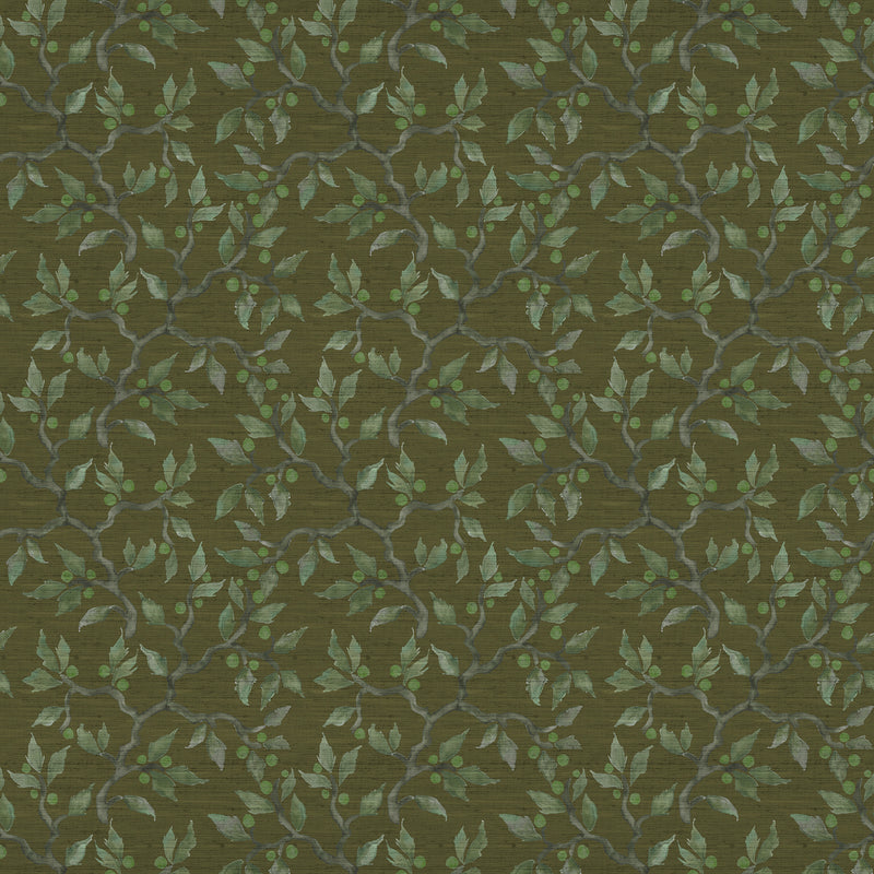 Floral Green Fabric - Vesper Printed Fabric (By The Metre) Olive Voyage Maison