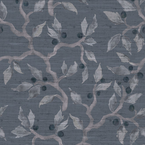 Floral Grey Fabric - Vesper Printed Fabric (By The Metre) Onyx Voyage Maison