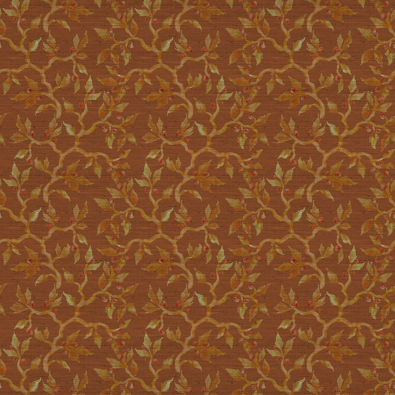 Floral Orange Fabric - Vesper Printed Fabric (By The Metre) Rust Voyage Maison