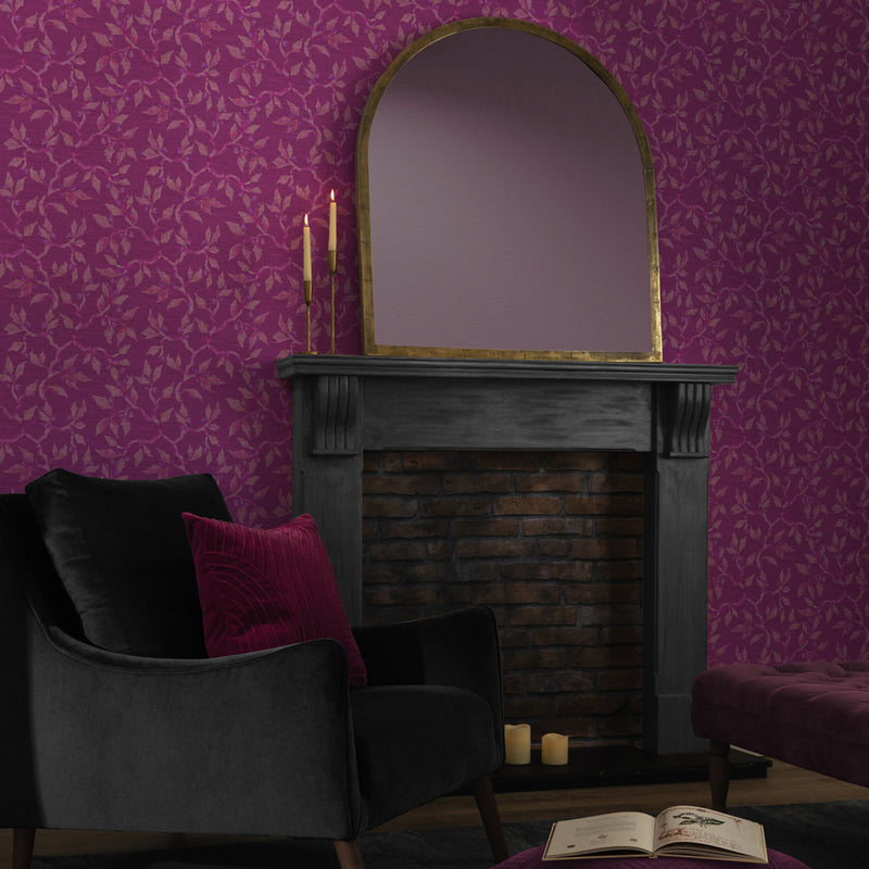 Voyage Maison Vesper 1.4m Wide Width Wallpaper in Fuchsia