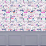 Voyage Maison Village Streets 1.4m Wide Width Wallpaper in Blossom