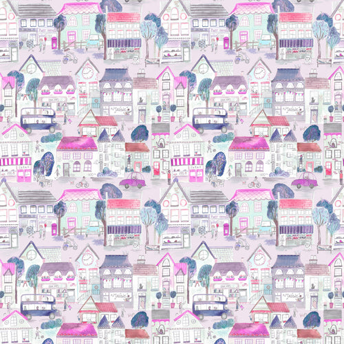 Voyage Maison Village Streets 1.4m Wide Width Wallpaper in Blossom