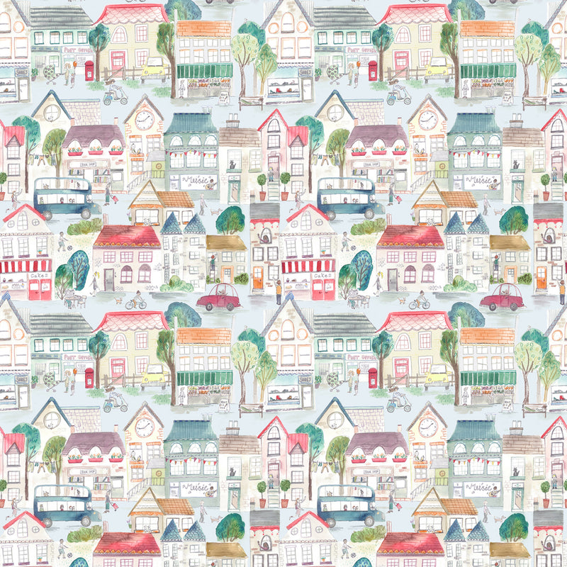 Village Streets Wallpaper Sample Primary