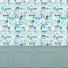 Voyage Maison Village Streets 1.4m Wide Width Wallpaper in Sky