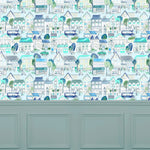 Voyage Maison Village Streets 1.4m Wide Width Wallpaper in Sky