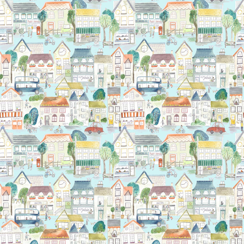 Village Streets Wallpaper Sample Sunburst