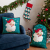 Abstract Multi Cushions - Vintage Santa Printed Cushion Cover Multicolour Evans Lichfield