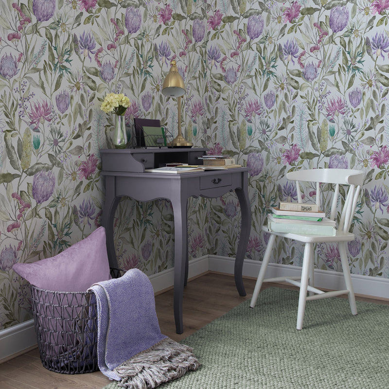 Voyage Maison Vitoria 1.4m Wide Width Wallpaper in Violet