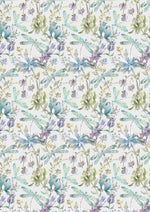 Floral Blue Fabric - Volatus Printed Cotton Fabric (By The Metre) Capri Voyage Maison