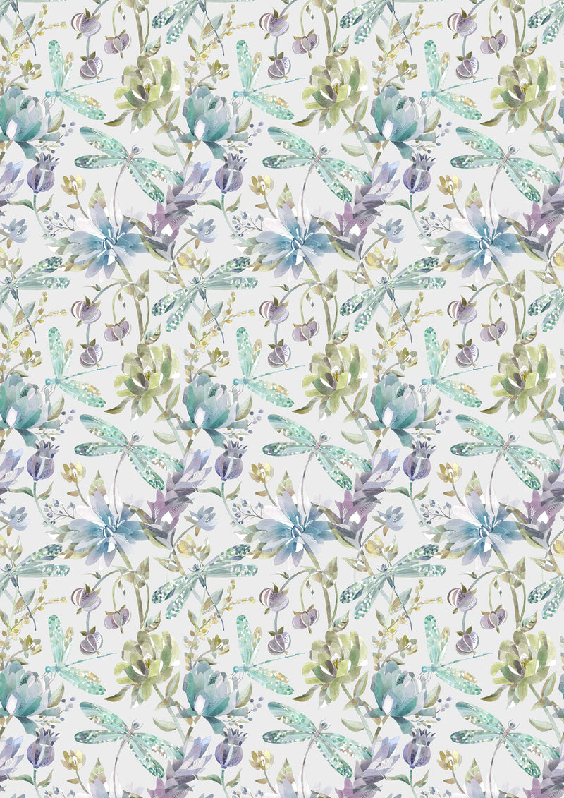 Floral Blue Fabric - Volatus Printed Cotton Fabric (By The Metre) Capri Voyage Maison