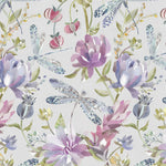 Floral Purple Fabric - Volatus Printed Cotton Fabric (By The Metre) Sorbet Voyage Maison