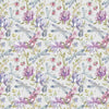 Floral Purple Fabric - Volatus Printed Cotton Fabric (By The Metre) Sorbet Voyage Maison