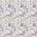 Floral Purple Fabric - Volatus Printed Cotton Fabric (By The Metre) Sorbet Voyage Maison