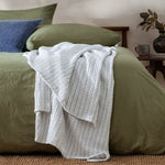  Bedding - Waffle Textured Bedspread Dusk Blue Yard