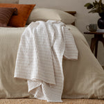 Not Applicable Cream Bedding - Waffle Textured 100% Cotton Bedspread Natural Yard