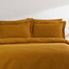 Waffle Textured 100% Cotton Duvet Cover Set Ginger