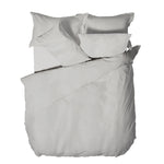 Yard Waffle Textured 100% Cotton Duvet Cover Set in Silver